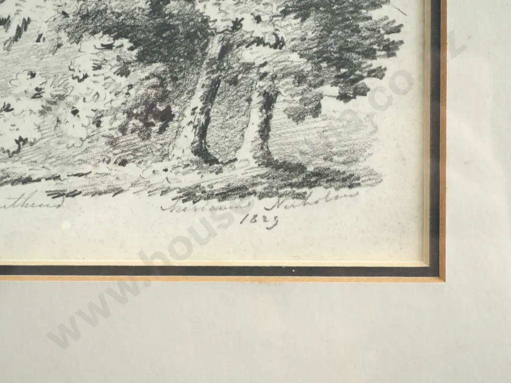 Georgian Landscape -  Graphite on Paper, 1829 Image 1++