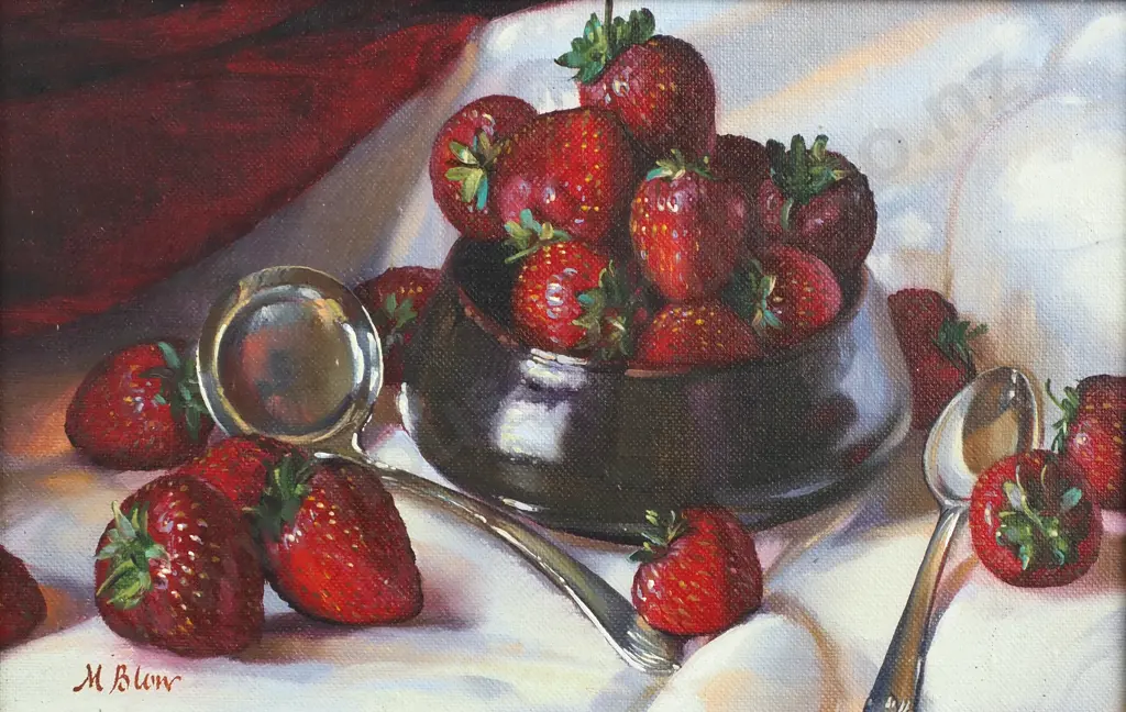 Michael Blow - 'Strawberries', Oil on Board. Image 1++