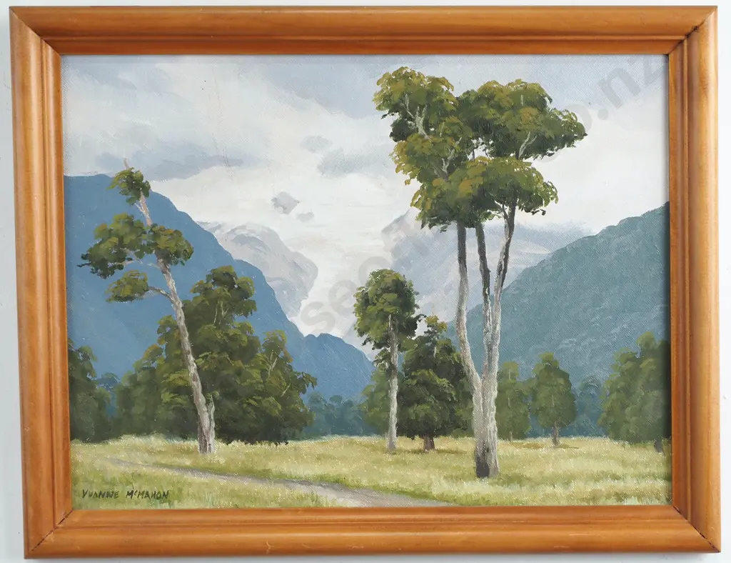 Yvonne McMahon - Fox Glacier, South Westland, Oil on Board Image 1++