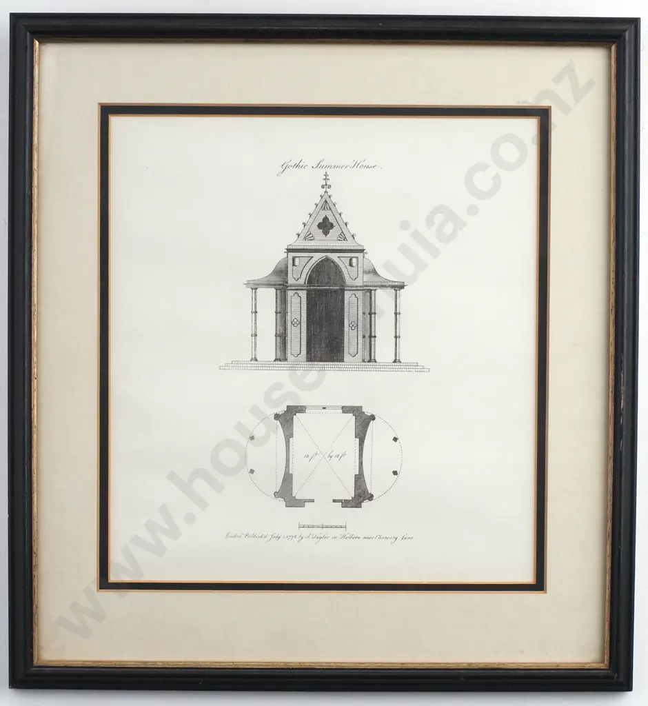 Vintage Print of a 'Gothic Summer House', I & J Taylor Image 1++