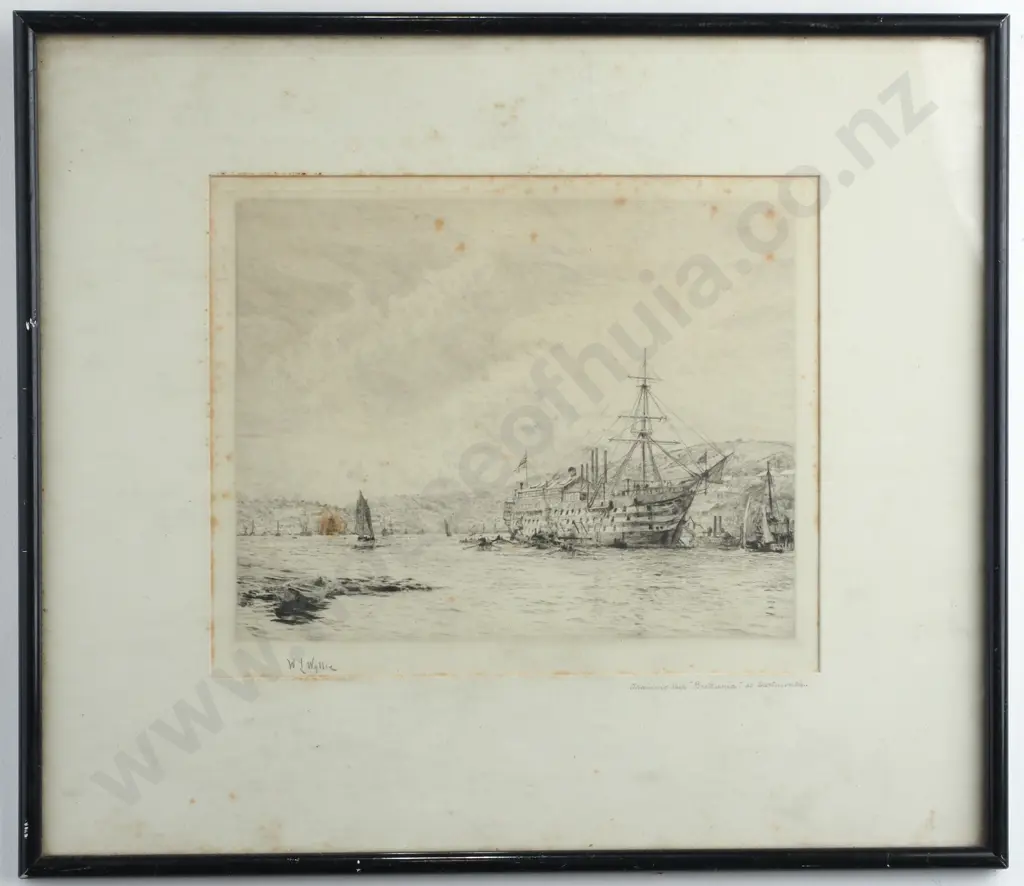 W L Wyllie - 'Training Ship Britannia at Dartmouth,' Etching Image 1++