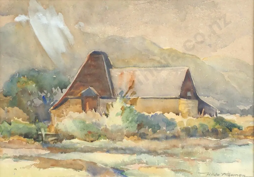Hilda Wiseman - 'Oast House, Nelson', Watercolour Image 1++