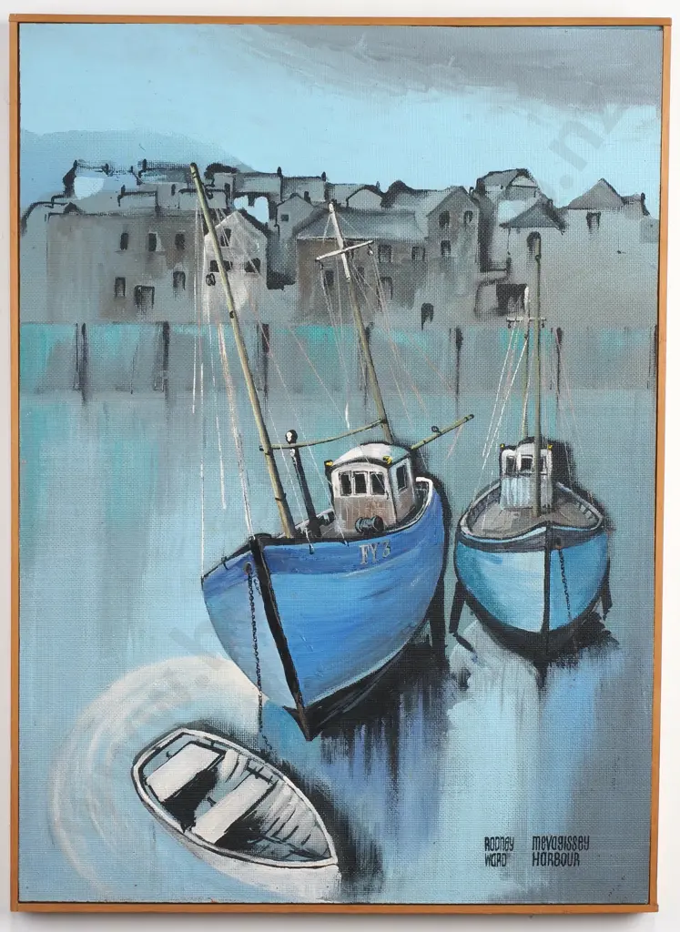 Rodney Ward - 'Mevagissey Harbour', Oil on Board Image 1++