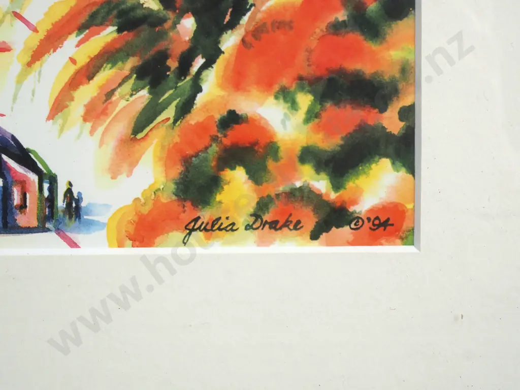 Julia Drake - 'Springtime Cathedral Square' Print Behind Glass Image 1++