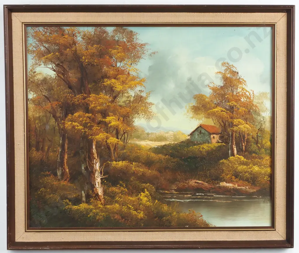 G Ford - Rustic Landscape w Cabin, Oil Image 1++