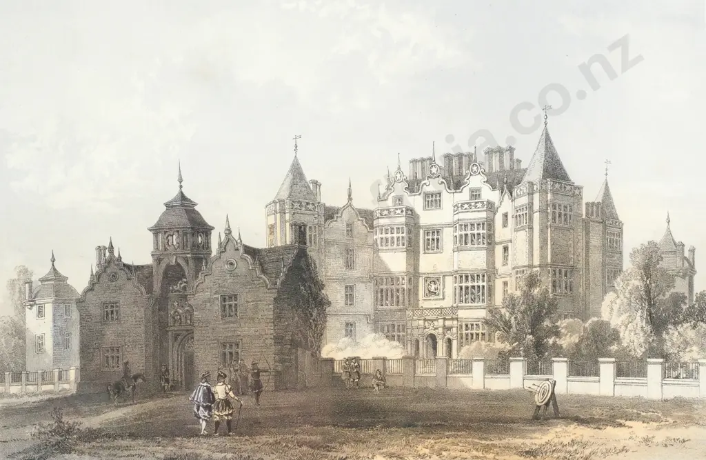 F W Fairholt- Westwood House, Worcestershire, Lithotint Image 1++