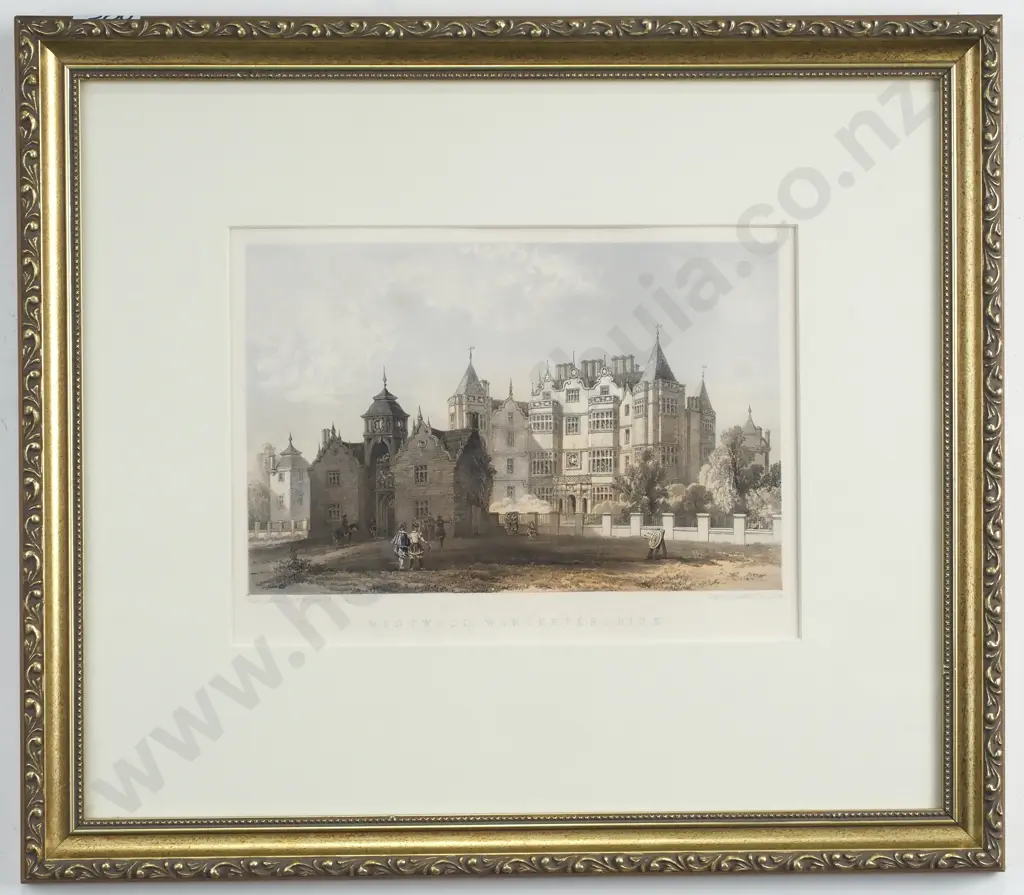 F W Fairholt- Westwood House, Worcestershire, Lithotint Image 1++
