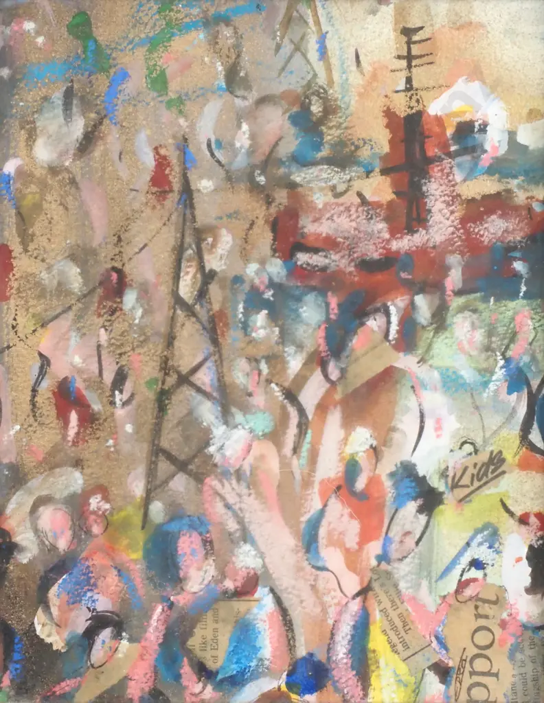 Sally Eden - Expressions11,  Mixed Media w Collage Image 1++