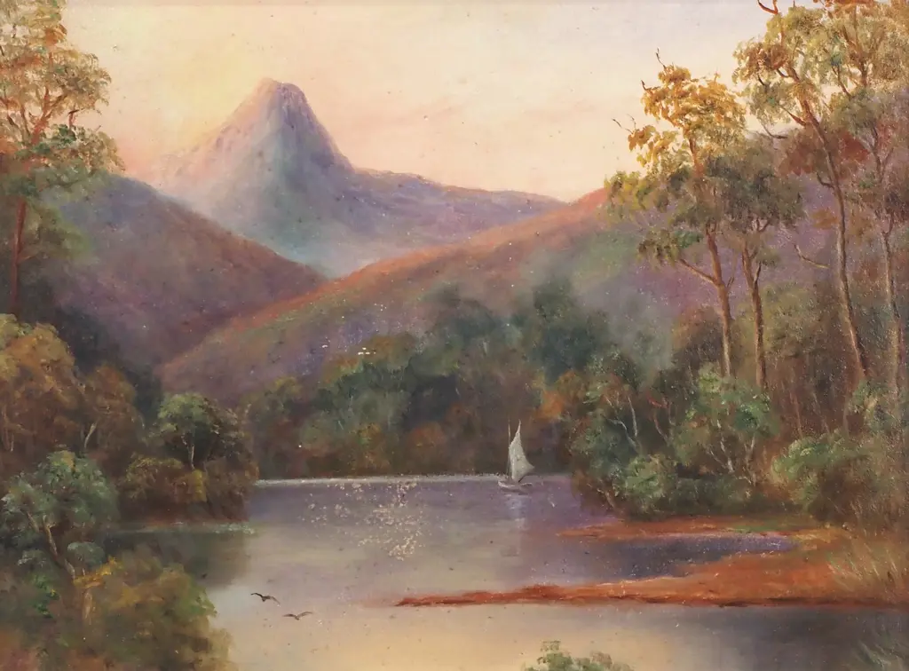 'The Esk River, Tasmania', Oil on Board Image 1++