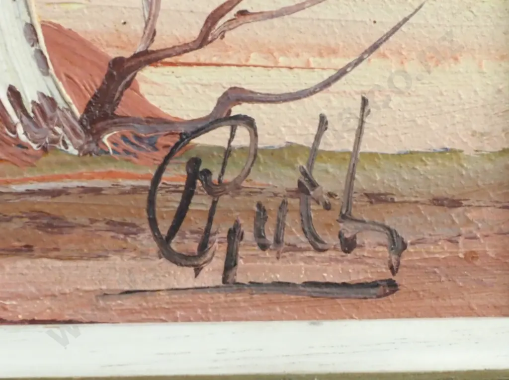 Henk Gerrit Guth: The Red Northern Territory, Oil on Board Image 1++