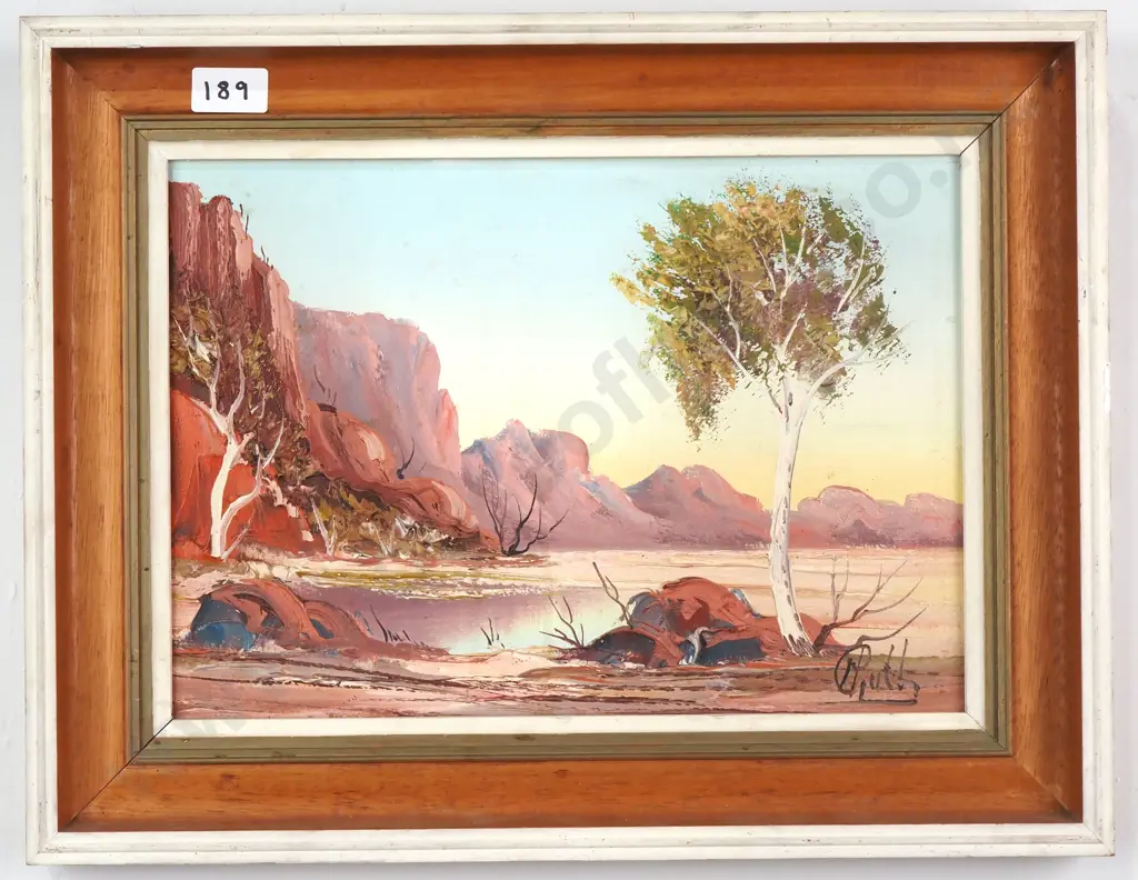 Henk Gerrit Guth: The Red Northern Territory, Oil on Board Image 1++