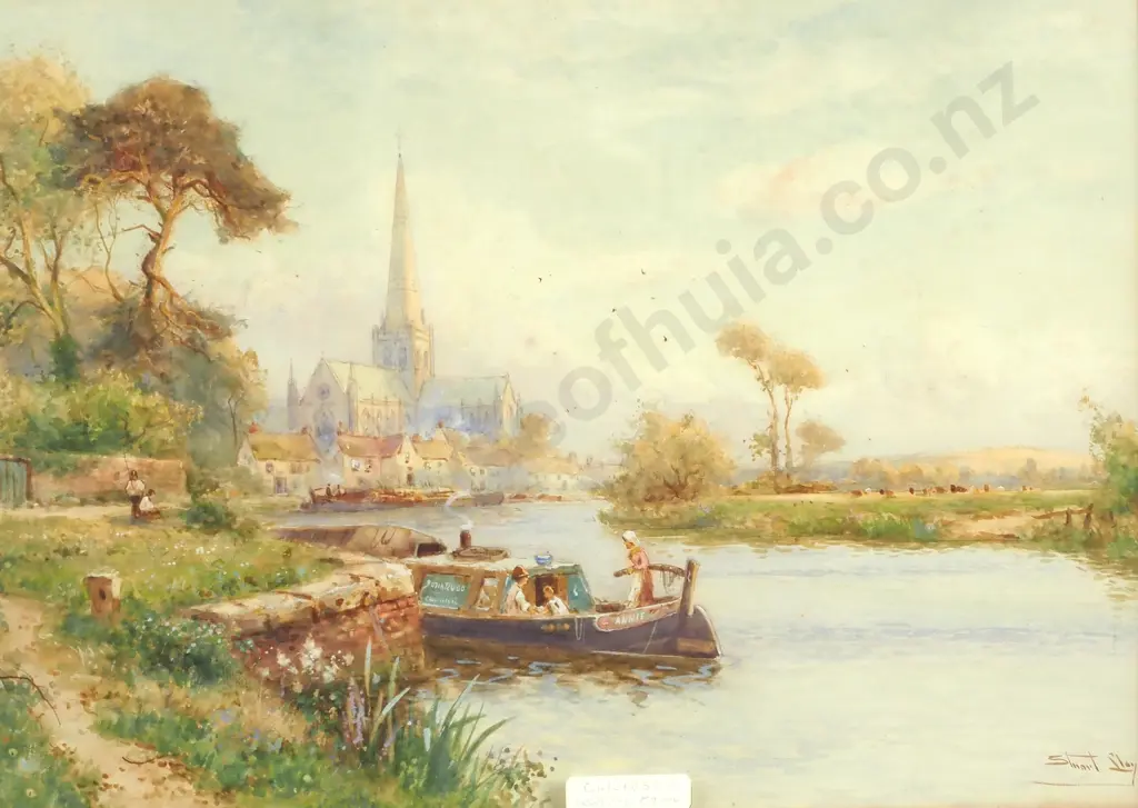 William Stuart Lloyd - 'From the Canal, Chichester' - Watercolour Image 1++