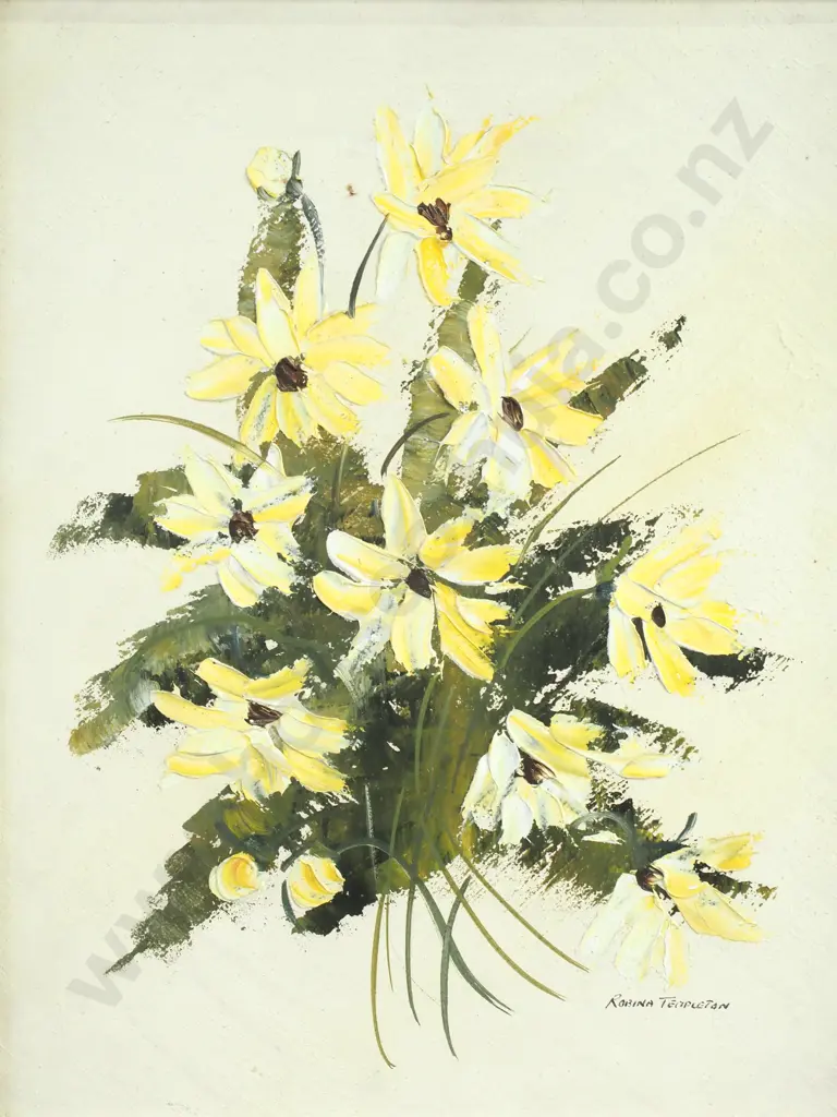 Robina Templeton - Yellow Posy, Oil Image 1++
