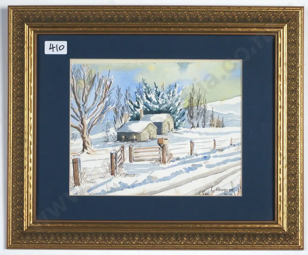 L.Kennett, 'Winter Scene', Watercolour on paper Image 1++
