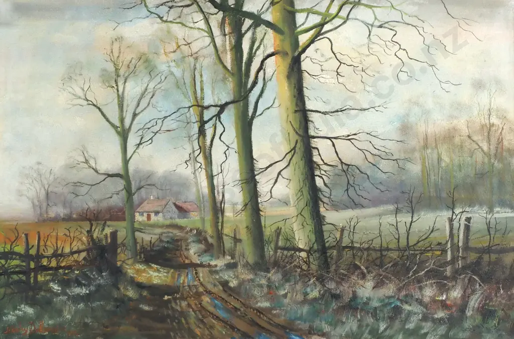 Stanley Dallimore - 'Farm Front Gate Sentinels', Oil on Canvas Image 1++