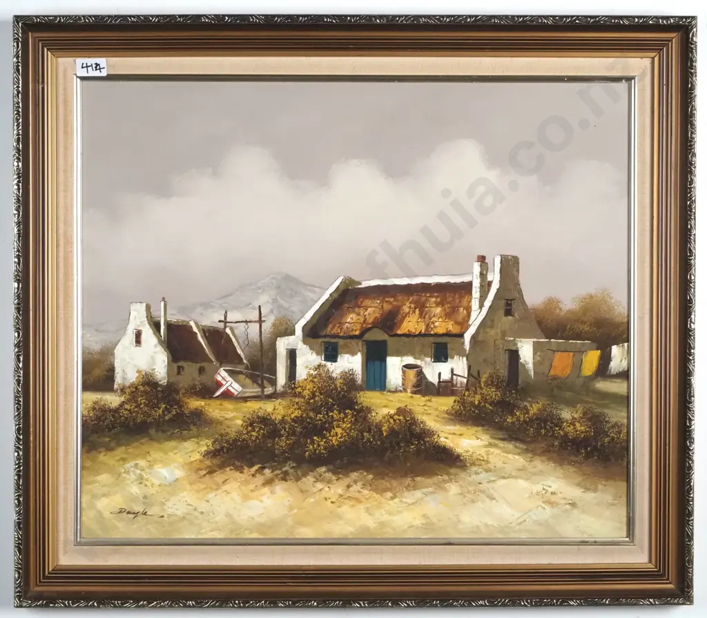 Doyle - 'Cottages', Oil on Board Image 1++