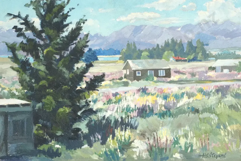 H G Stevens - Rural Landscape, Oil on Board. Image 1++