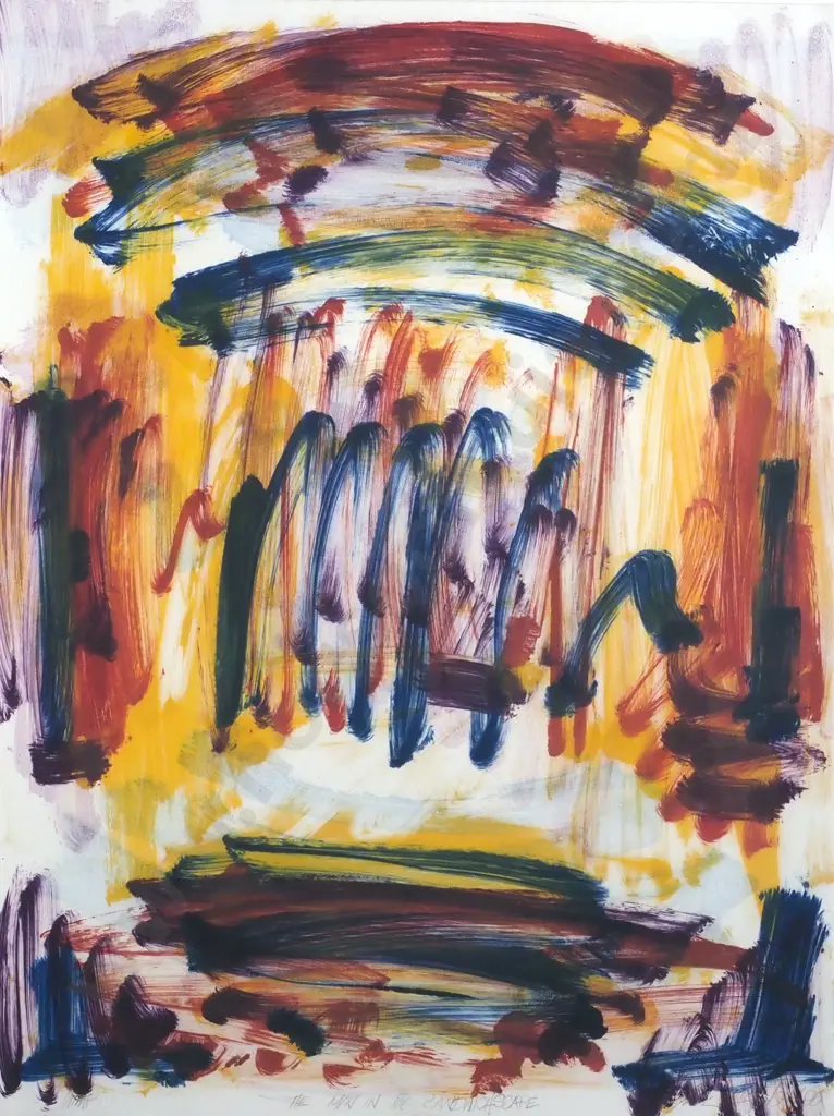 Artist Indecipherable, The Meat in The Sandwichscape'  Watercolour Image 1++