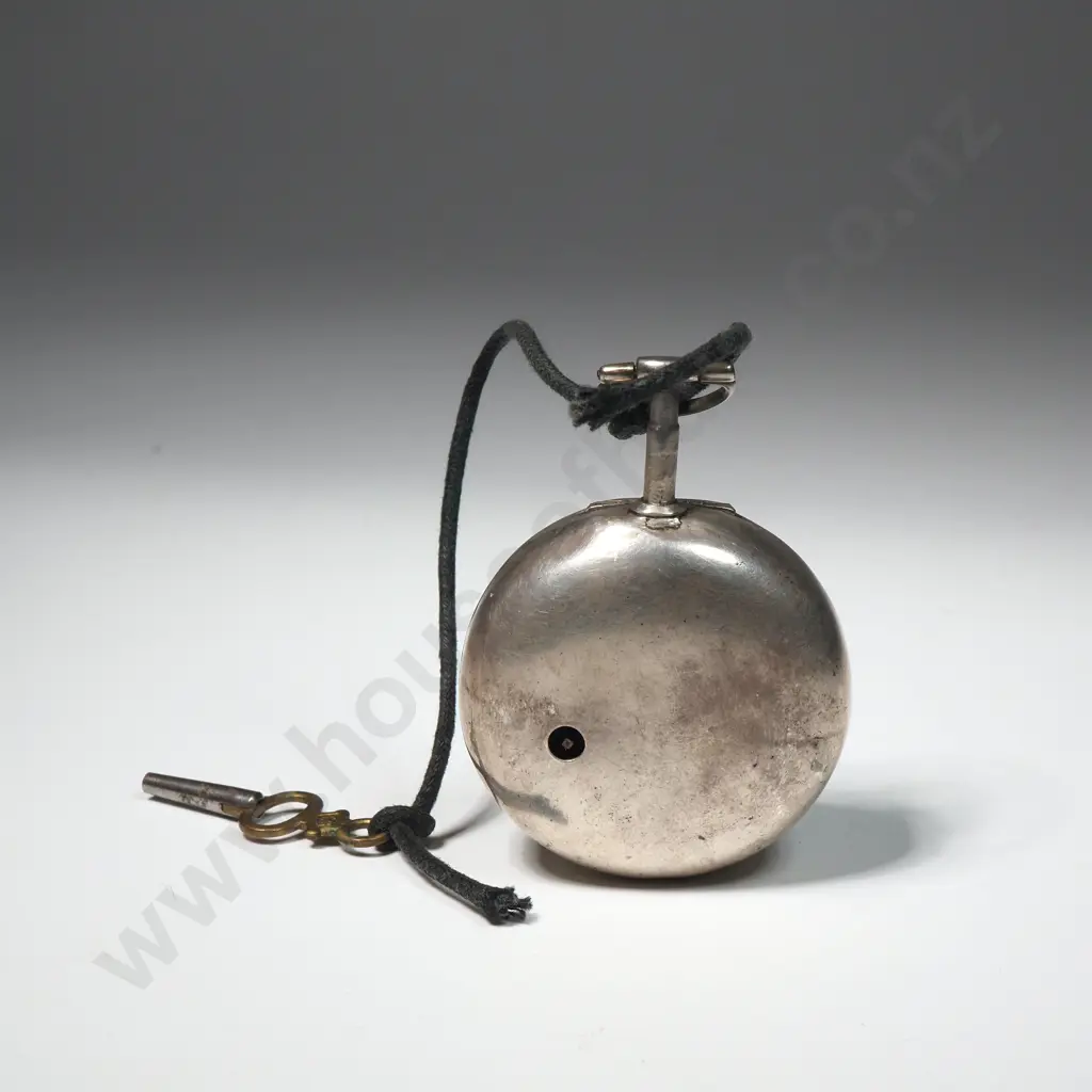 Impressive Antique Sterling Silver Pair Case Key Wind Pocketwatch Image 1++