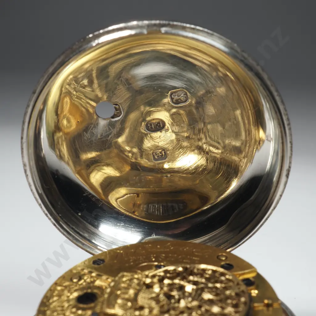 1835 Sterling Silver Pair Case Pocket Watch by Robt Lowe Preston Image 1++