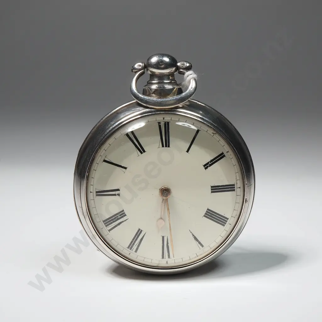 1835 Sterling Silver Pair Case Pocket Watch by Robt Lowe Preston Image 1++