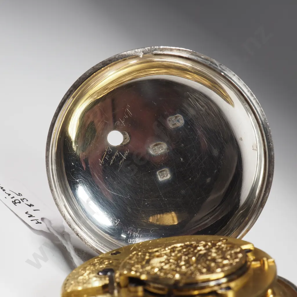1835 Sterling Silver Pair Case Pocket Watch by Robt Lowe Preston Image 1++