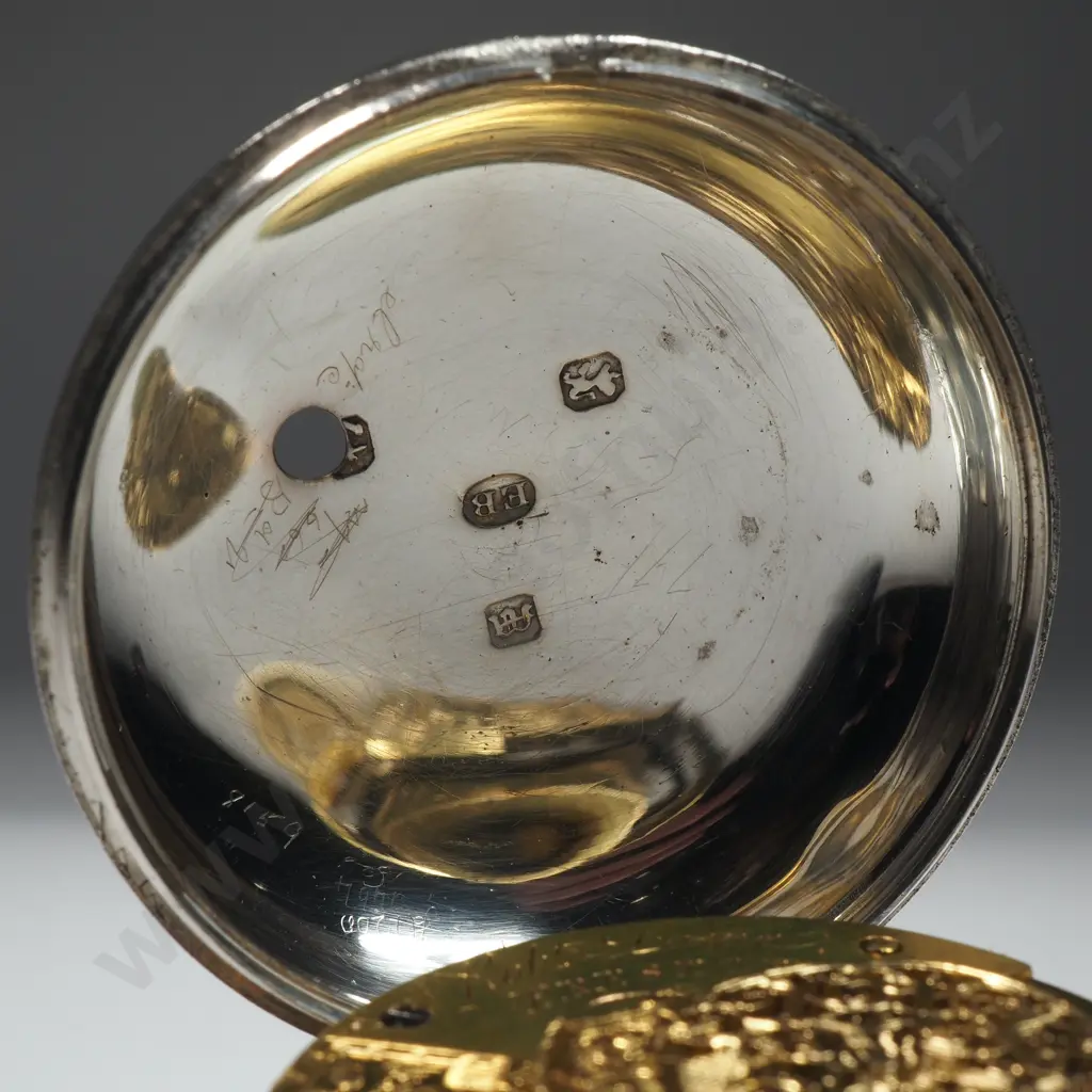 1835 Sterling Silver Pair Case Pocket Watch by Robt Lowe Preston Image 1++