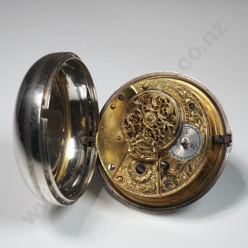 1821 Hallmarked Sterling Silver Pair Case Pocket Watch Image 1++