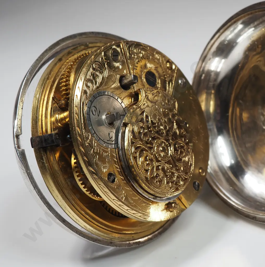 1821 Hallmarked Sterling Silver Pair Case Pocket Watch Image 1++