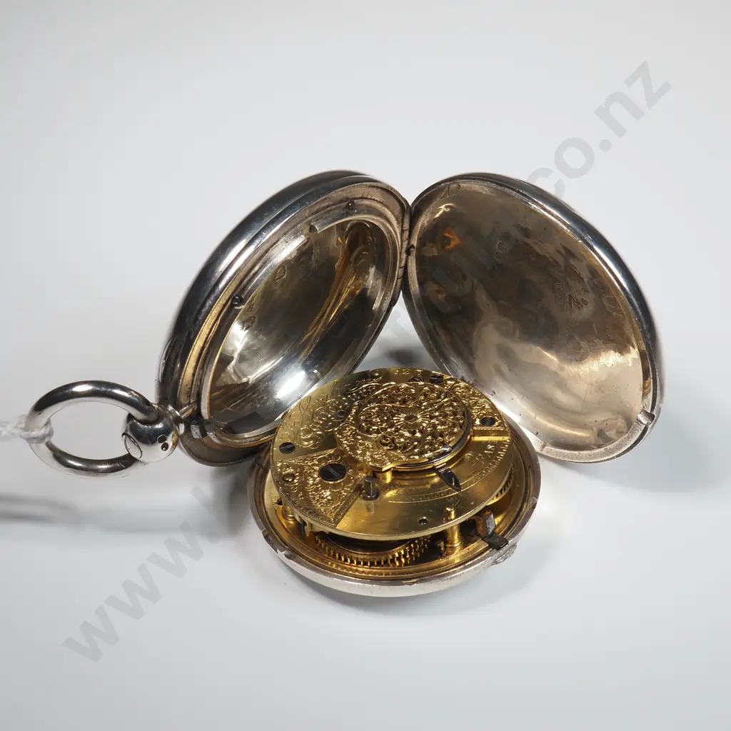 1818 Sterling Silver Verge pocket Watch by J Abrahams Canterbury Image 1++