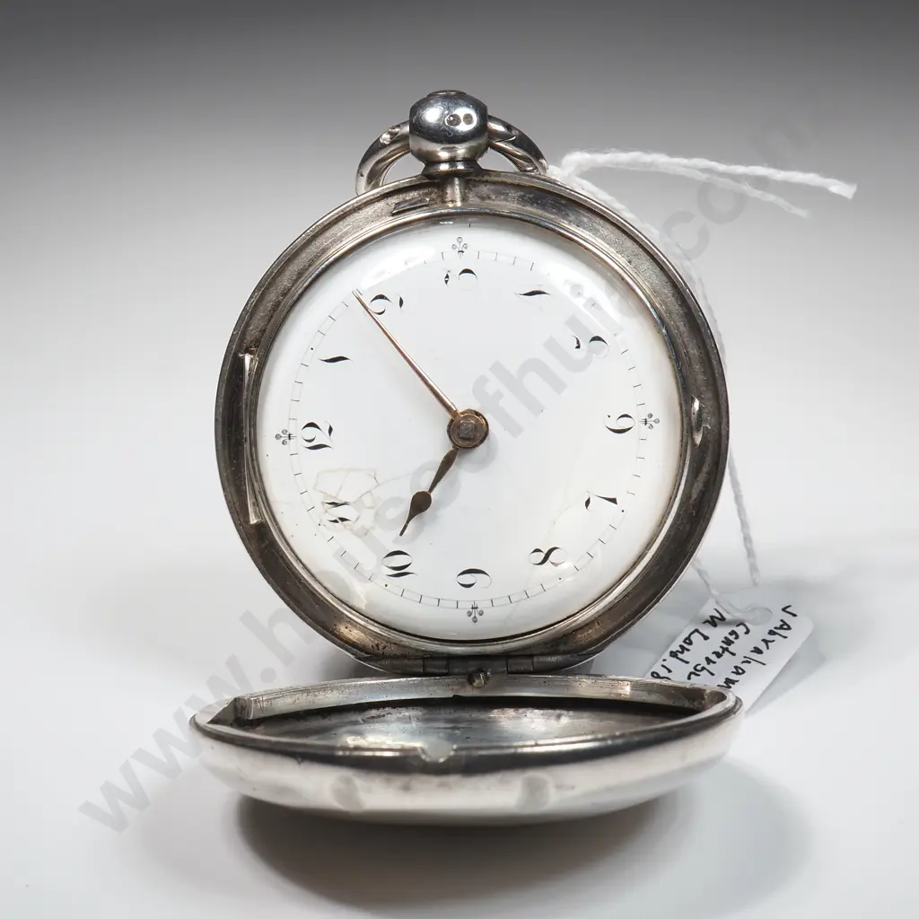 1818 Sterling Silver Verge pocket Watch by J Abrahams Canterbury Image 1++