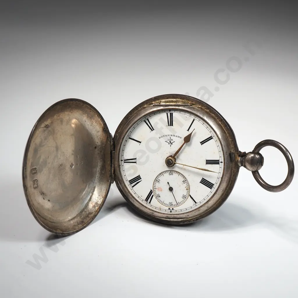 Waltham Key Wind Sterling Silver Hunter Pocket Watch  Image 1++