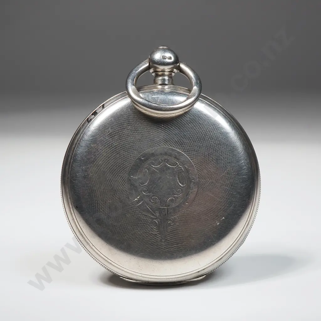 Sterling Silver English Fusee Lever Pocket Watch, Retailed by Stewart Dawson, Liverpool Image 1++