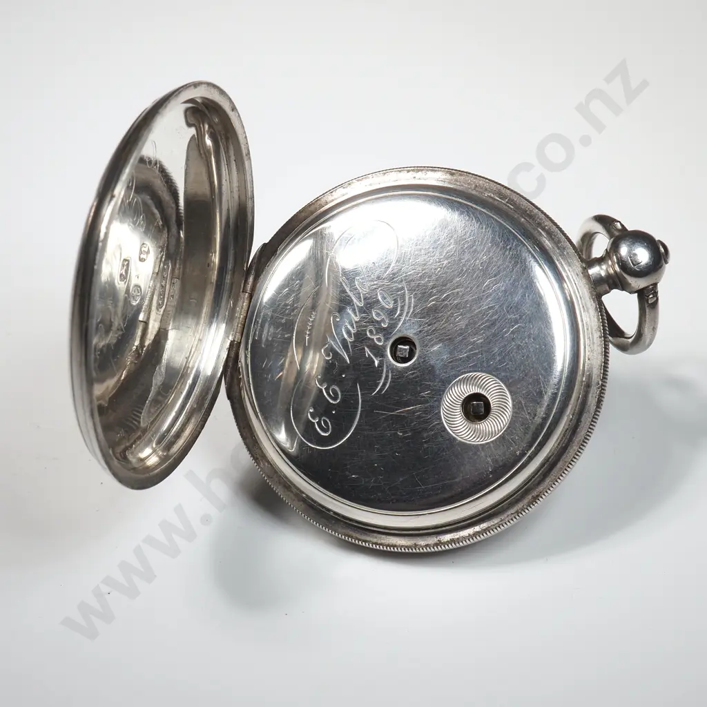 Sterling Silver English Fusee Lever Pocket Watch, Retailed by Stewart Dawson, Liverpool Image 1++