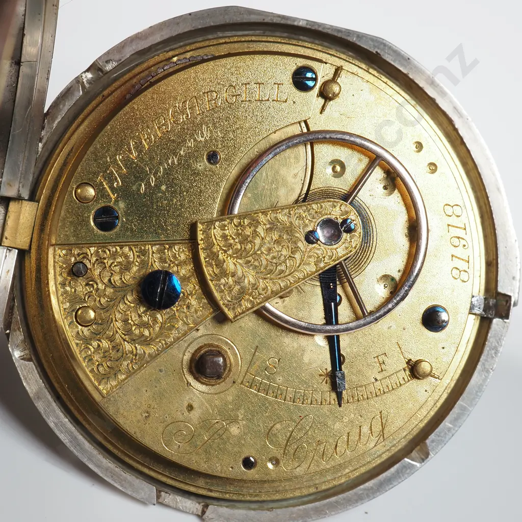 Sterling Silver English Fusee Lever Open Face  Pocket Watch. Image 1++