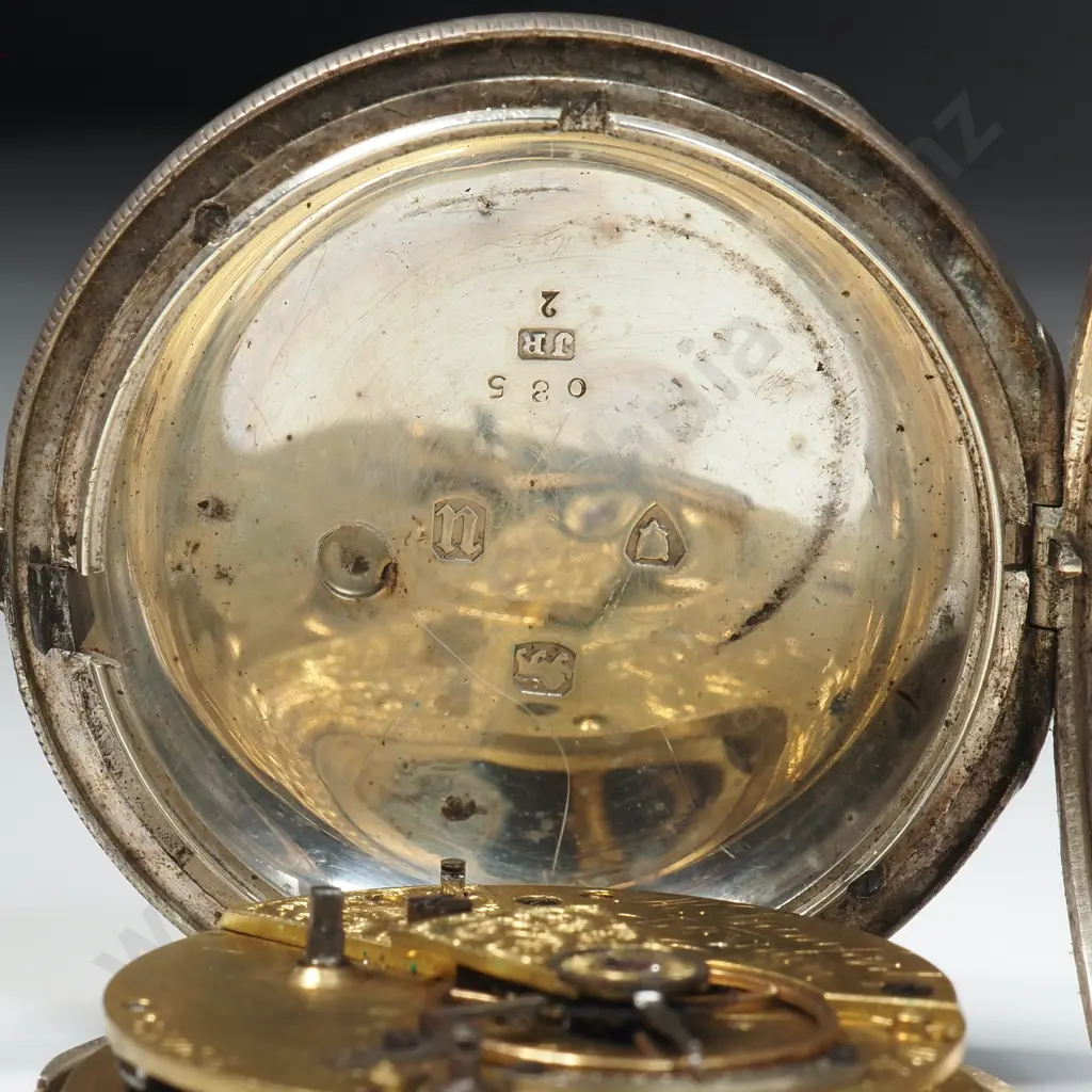 Sterling Silver Hunter Pocket Watch Image 1++