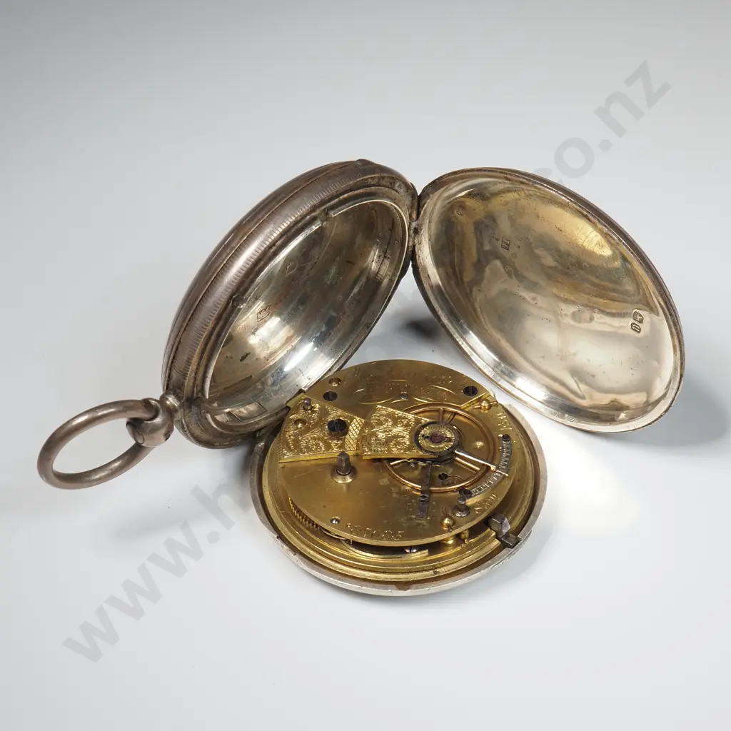 Sterling Silver Hunter Pocket Watch Image 1++