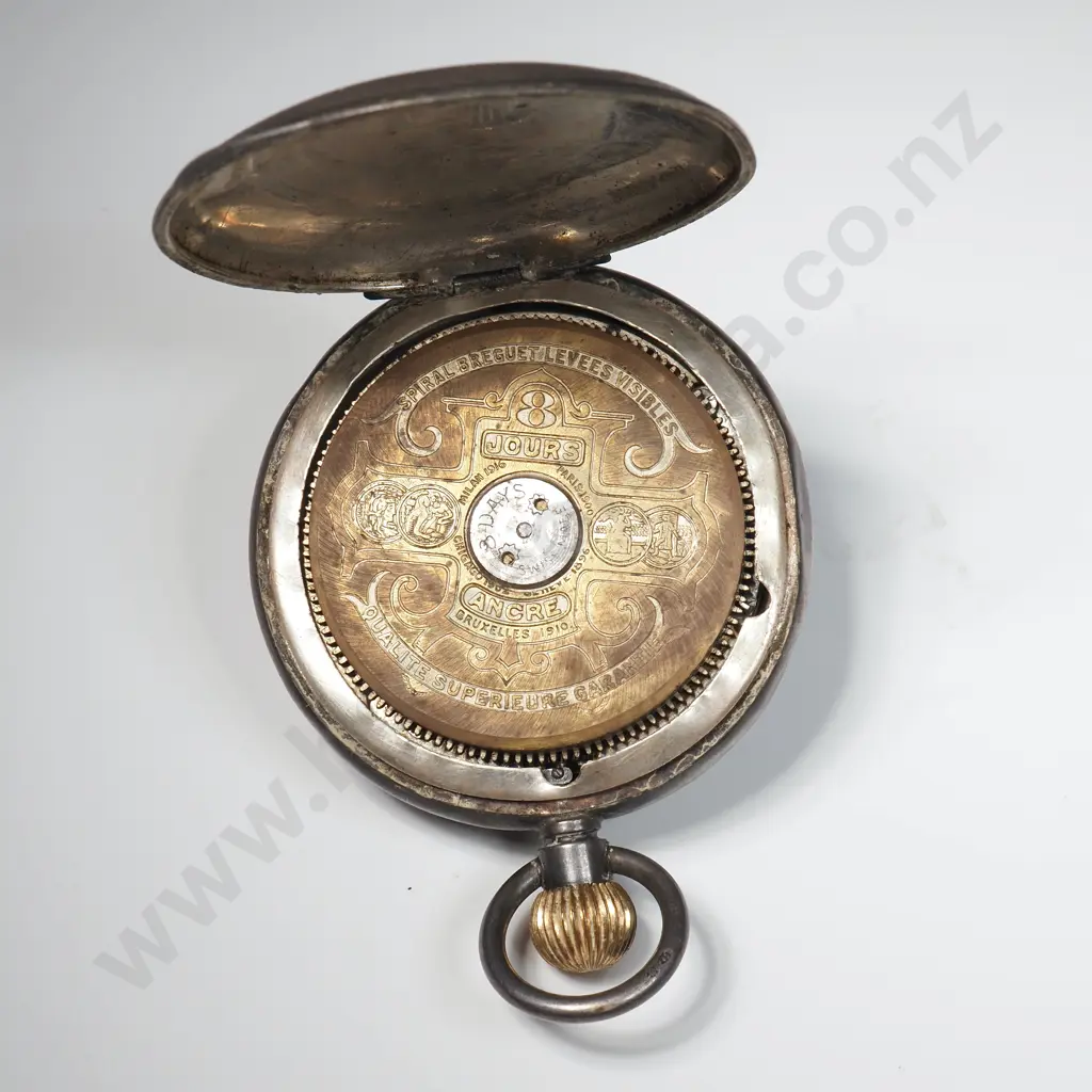 Antique Sterling Silver Hebdomas Pocket Watch A/F Image 1++