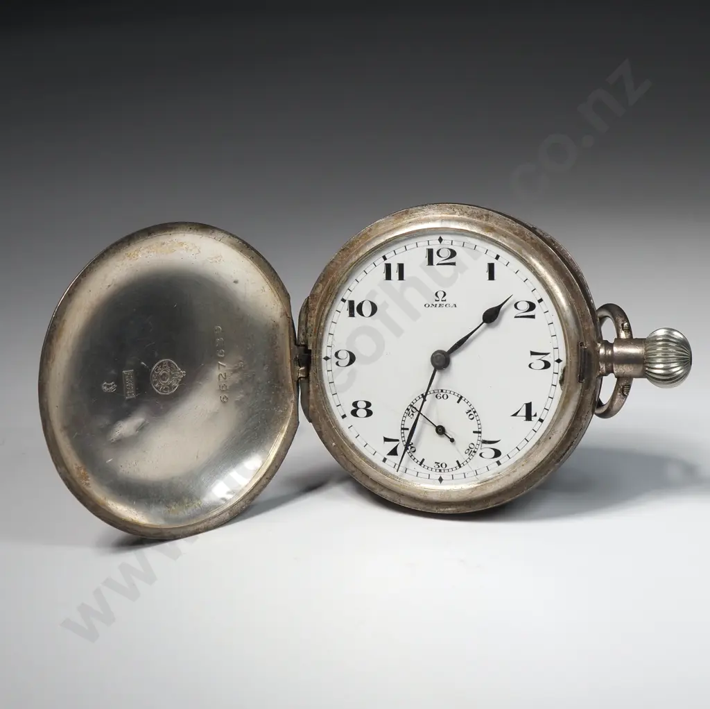 Sterling Silver Omega Pocket Watch. Weight 116.6 grams  Image 1++