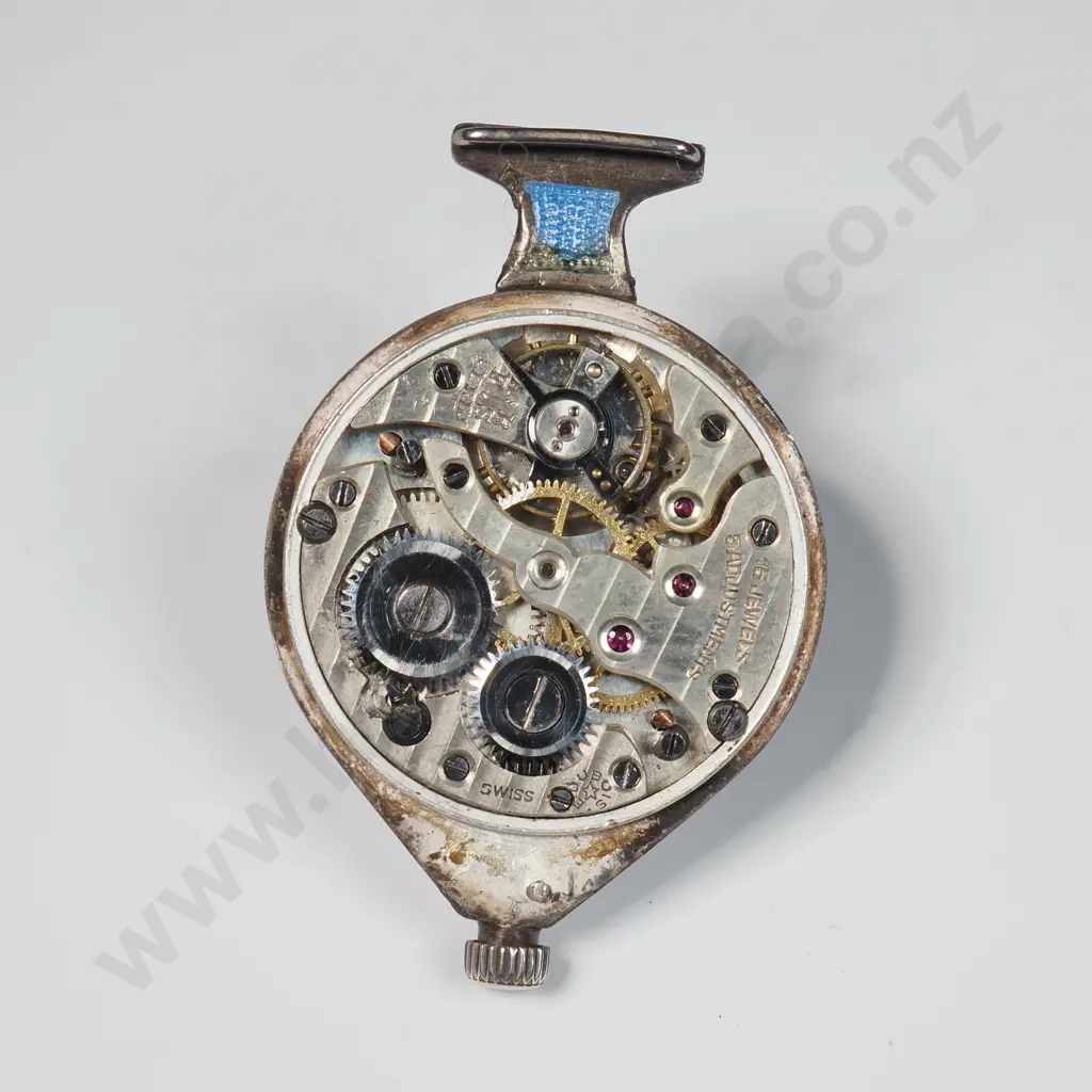 Sterling Silver & Enamel Suspended Pocket Watch Image 1++