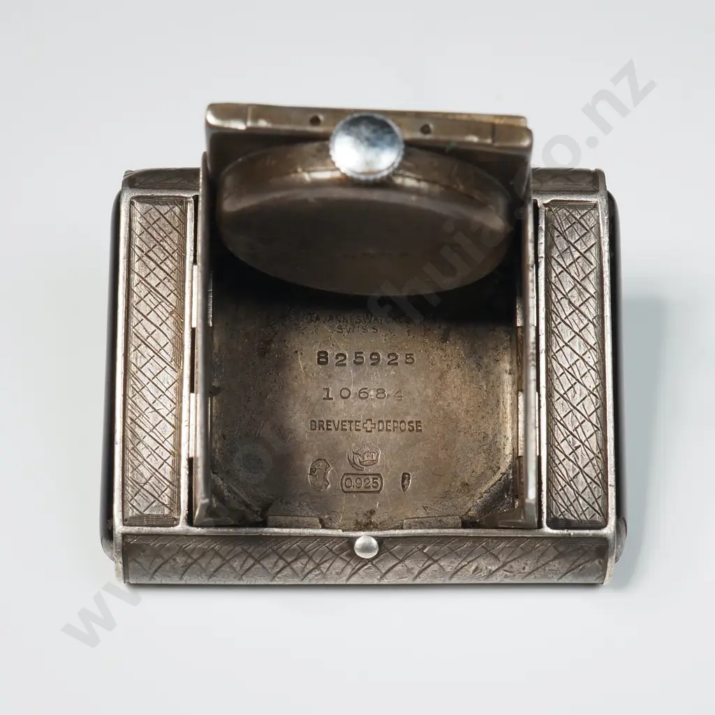 Vintage Sterling Silver Travelling Clock Image 1++