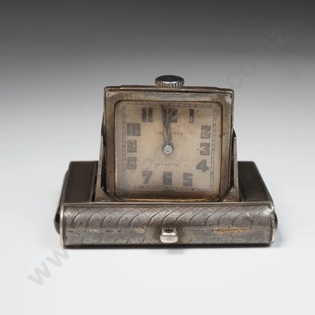 Vintage Sterling Silver Travelling Clock Image 1++