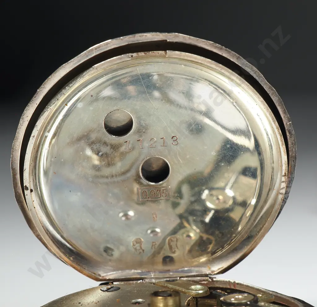 Sterling SIlver Pocket Watch on Silver Fancy Link Chain Image 1++