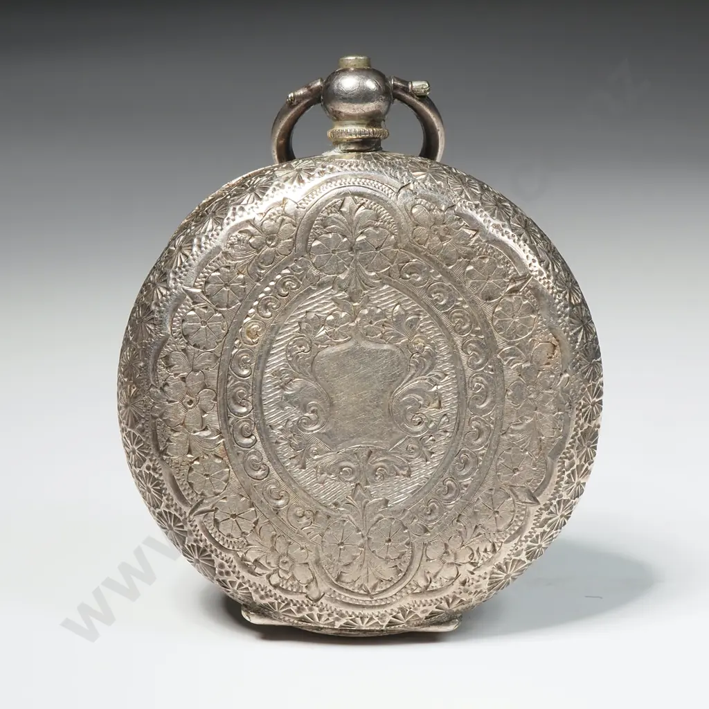 Antique Sterling Silver Ladies Pocket Watch Image 1++
