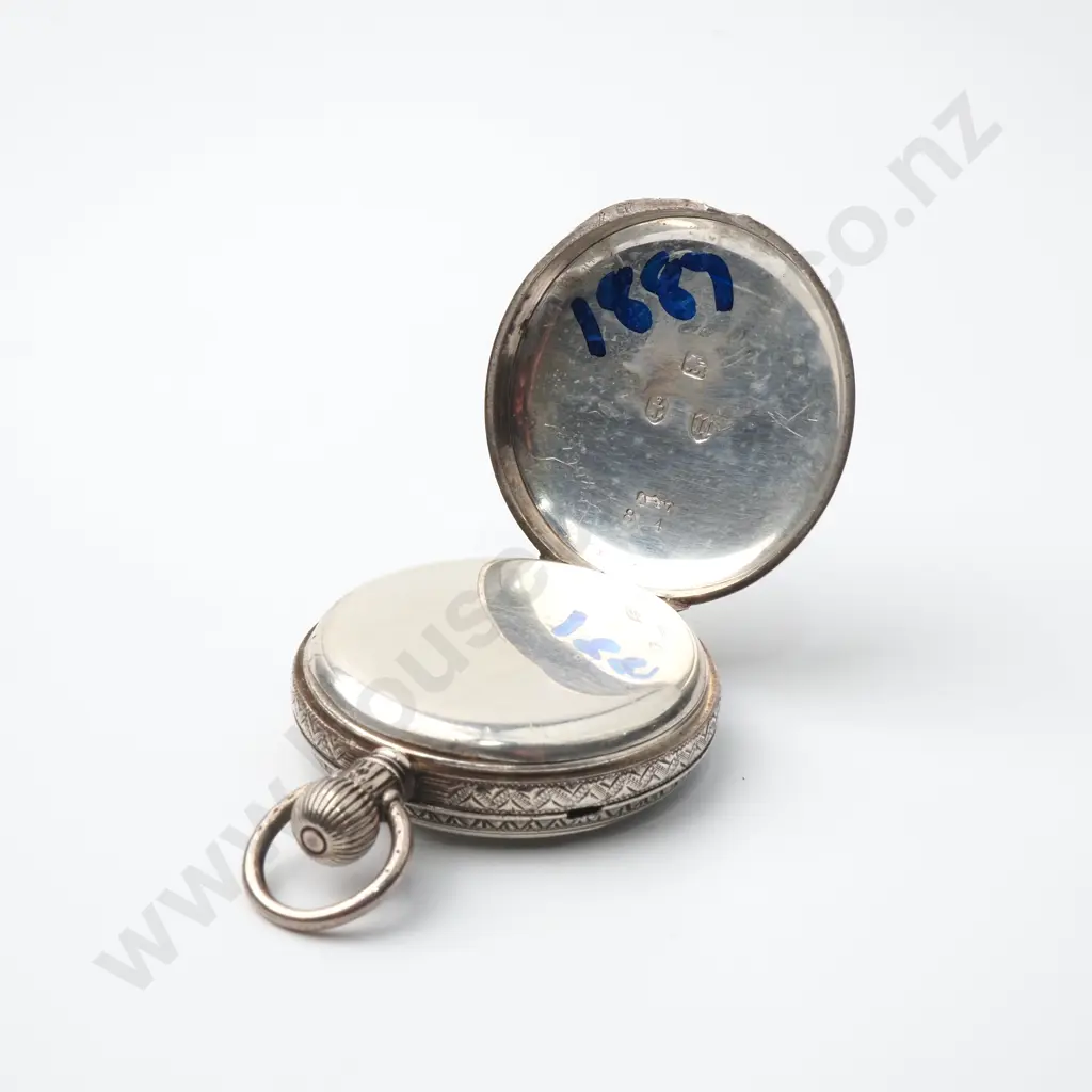 Sterling Silver Elgin Pocket Watch Image 1++