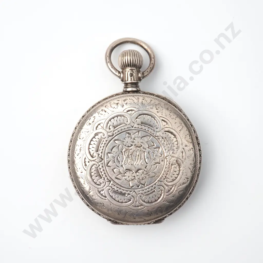 Sterling Silver Elgin Pocket Watch Image 1++