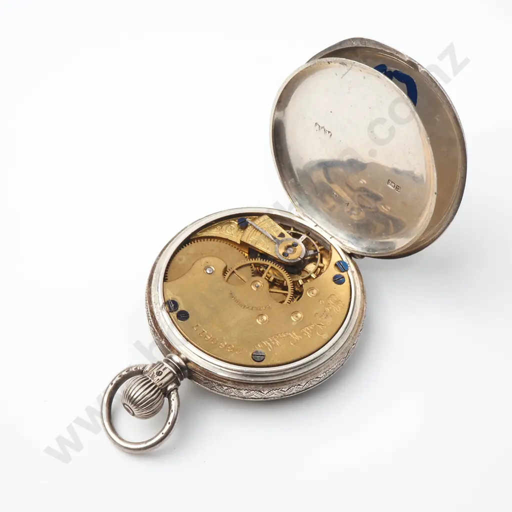 Sterling Silver Elgin Pocket Watch Image 1++