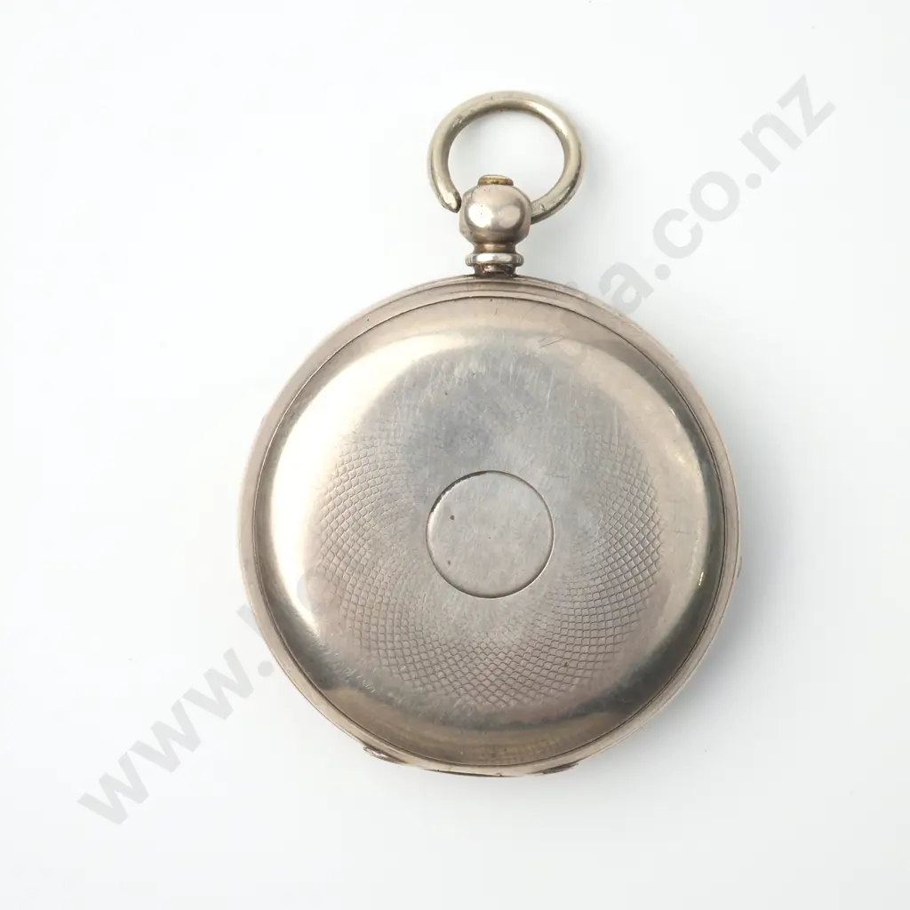 Antique Sterling Silver Key Wind Pocket Watch Image 1++