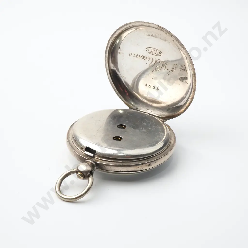 Antique Sterling Silver Key Wind Pocket Watch Image 1++