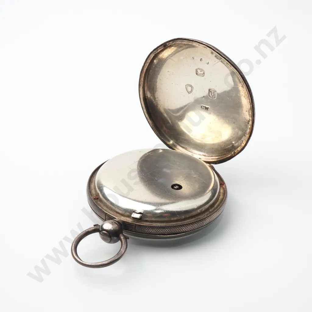 Sterling SIlver Open Face Pocket Watch w Key - J Muirhead Glasgow Image 1++